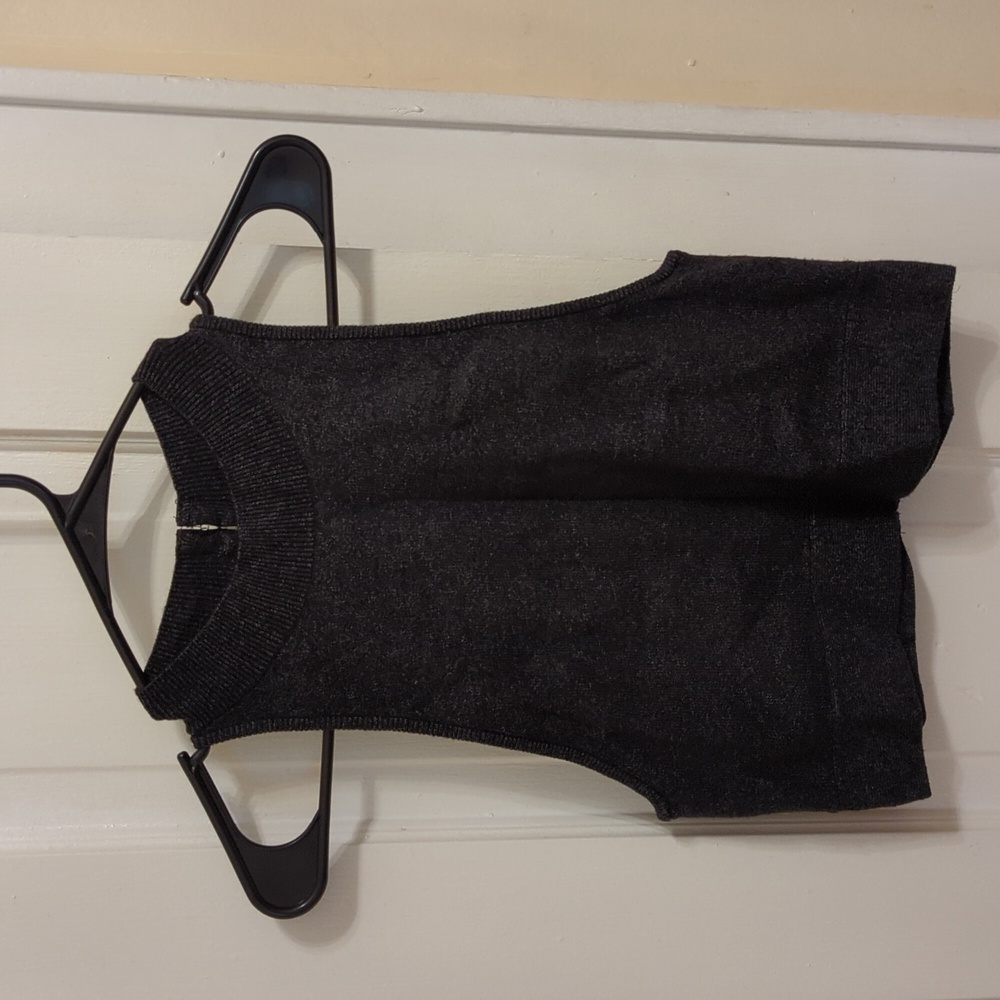 Dark Grey Crop Tank with Clasp Details